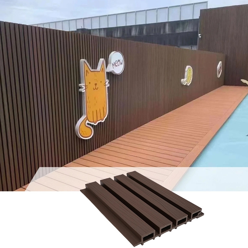 Exterior Decorative WPC Louvers Panel Wood Plastic Composite Co Extrusion WPC Outdoor Great Wall Panel