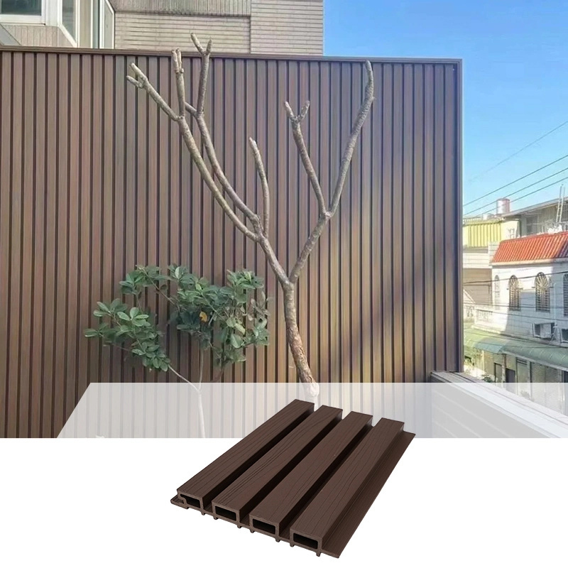 Exterior Decorative WPC Louvers Panel Wood Plastic Composite Co Extrusion WPC Outdoor Great Wall Panel