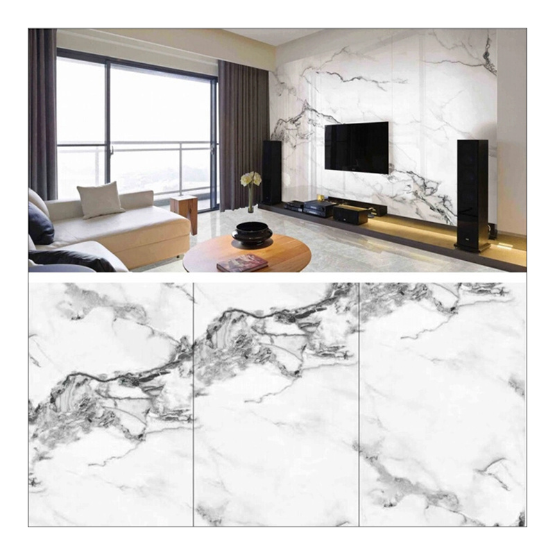 1220x2440mm Flexible PVC Plastic Materials UV Marble Slate Wall Panel / Board / Sheet