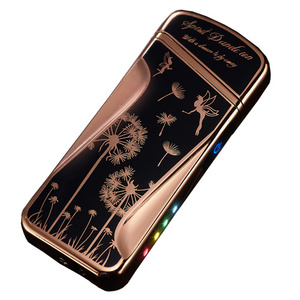 Custom metal double arc usb lighter electric flameless rechargeable laser cigarette lighter