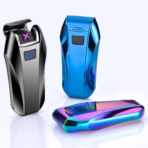 2018 Fashion supercar style double arc lighter for cigarette metal usb electronic lighter