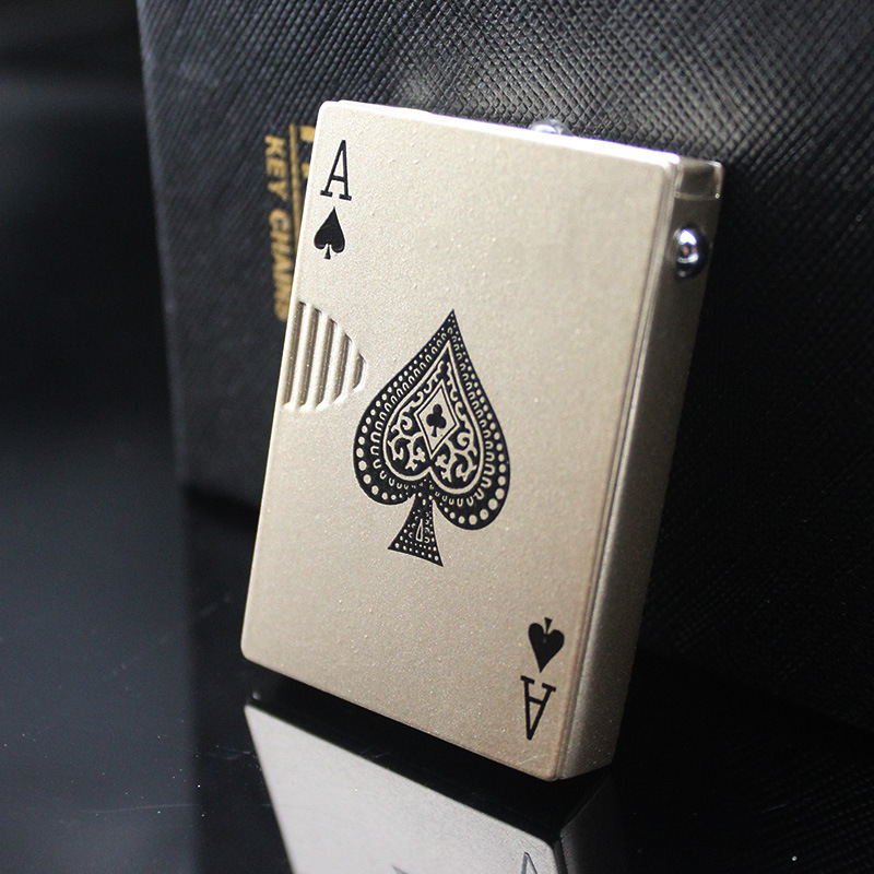 Novelty Playing Card Green Red Jet Flame Torch Lighters Cigarette Smoking Tools Bar Accessories Poker King Ace Cigar Lighter