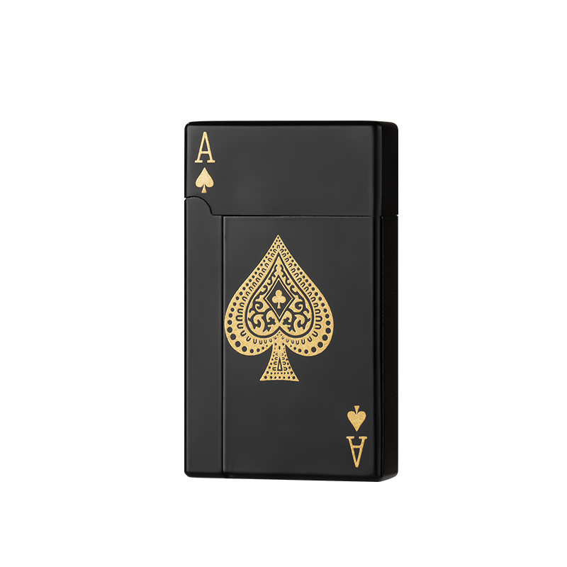 New Arrivals Creative Poker Design Single Jet Flame Playing Card Lighter Wholesale Windproof Cigarette Cigar Torch Lighters