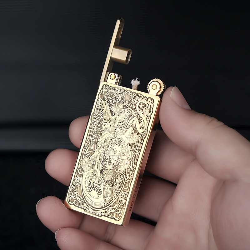 Zorro Z728 narrow clamshell kerosene lighter high-grade resin process commercial side slip mechanical lighter