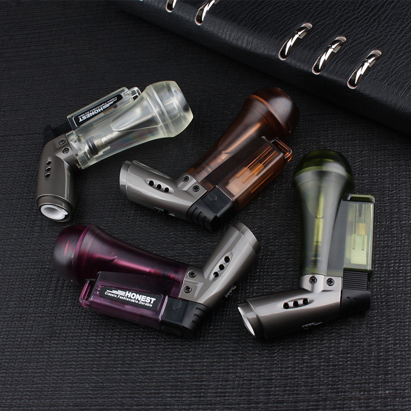 Wholesale Honest Brand Single Flame Jet Lighter Custom Logo display box switch cigarette portable pipe cigar torch lighters