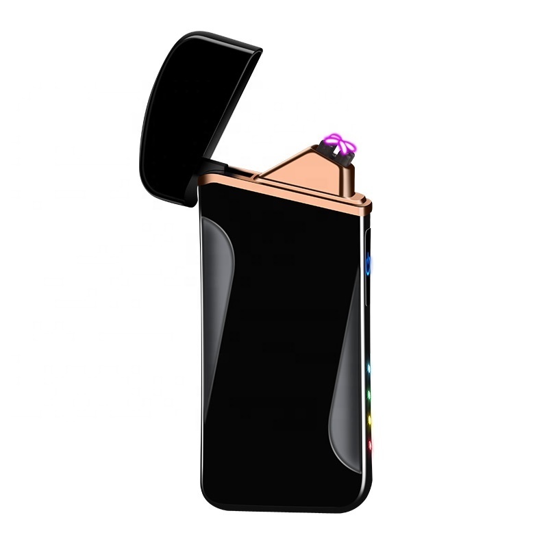 Custom metal double arc usb lighter electric flameless rechargeable laser cigarette lighter