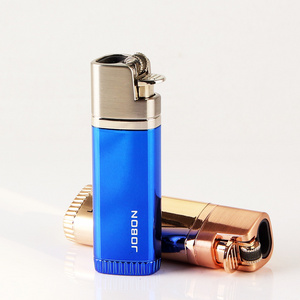 Jobon Brand Double Flame Jet Lighter CUSTOM LOGO Grinding Wheel ignition butane refillable windproof torch cigar lighters