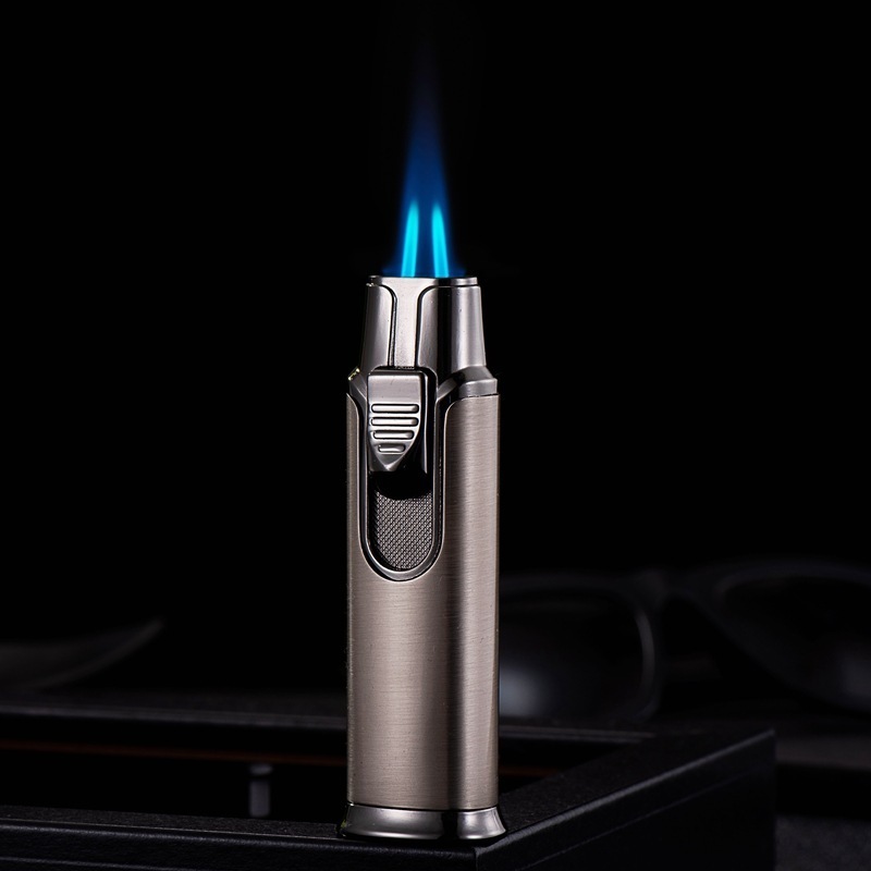 BD420 Slim Portable Windproof Double Flame Lighters Smoking Accessories Metal Cigarette Cigar Torch Lighter