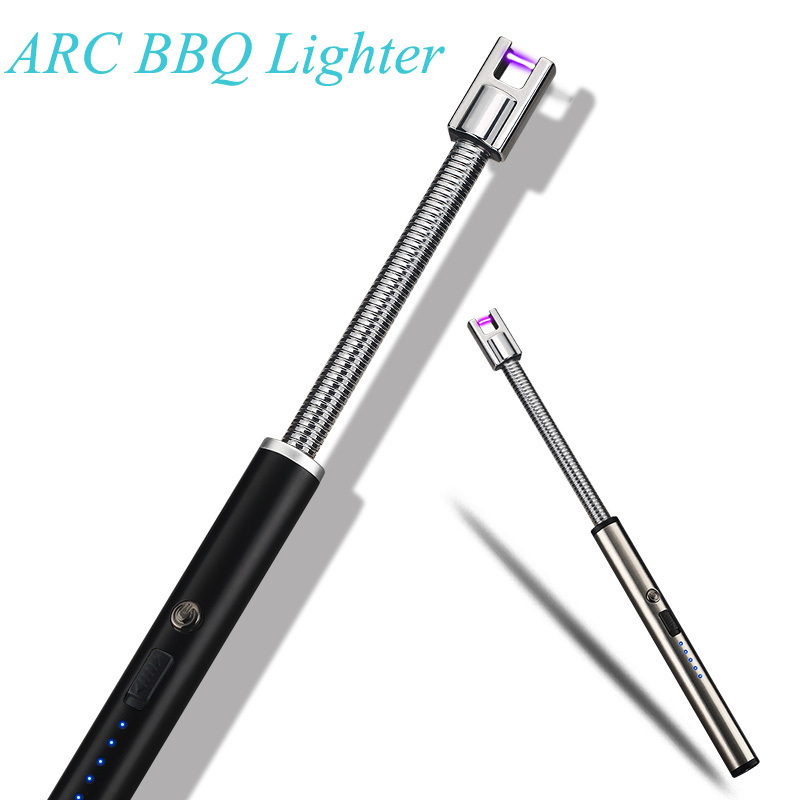 360 custom logo rotate electric BBQ lighter metal usb rechargeable candle lighter