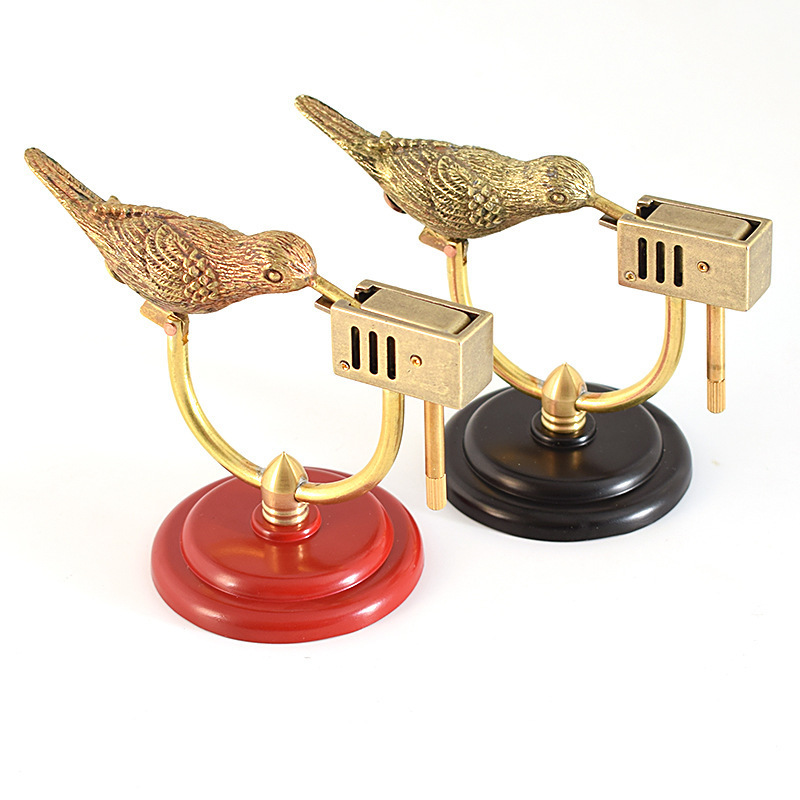 New Arrivals unique fashion design brass kerosene lighter bird automatic ignition art decor collection souvenir gift lighters