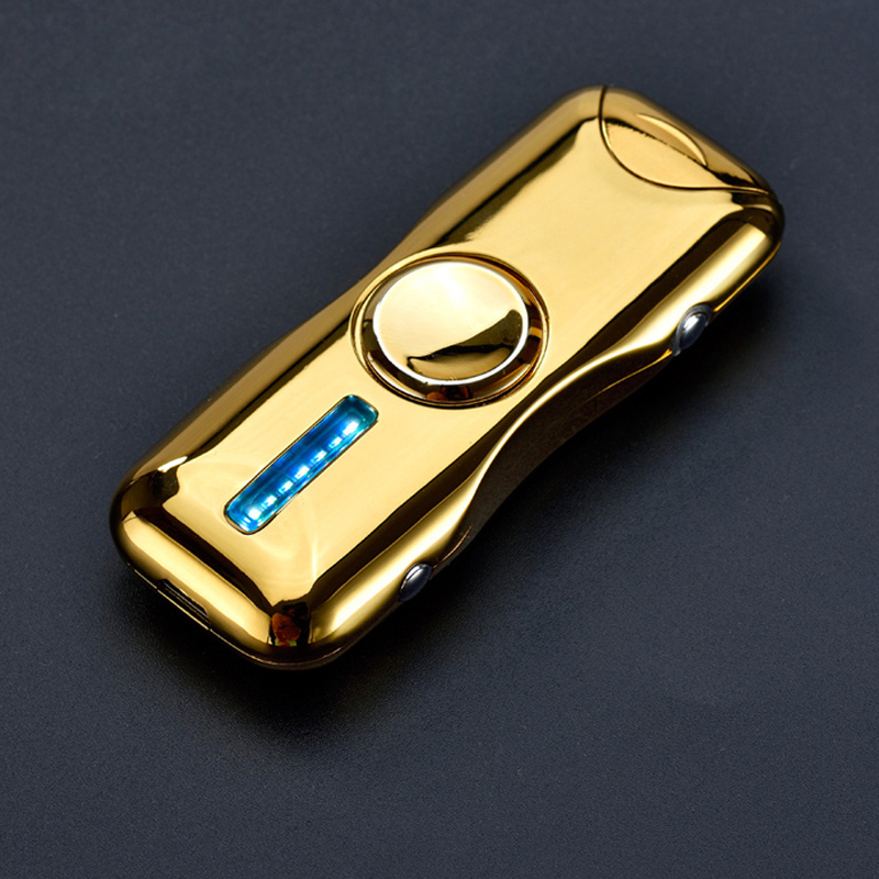 2018 Fashion double arc electric plasma lighter with Led lighting finger spinner lighter