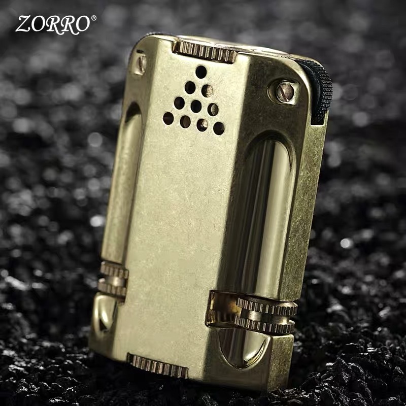 Wholesale ZORRO Brand kerosene lighter classic design flint ignition oil refillable metal polished cigarette cigar lighters