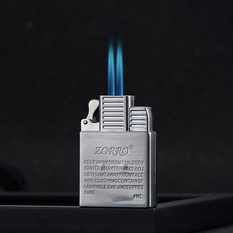 ZORRO Z513 Double Jet Flame Lighter Insert Cigarette Cigar Torch Lighters Visible Gas Tank Refillable Smoking Accessories