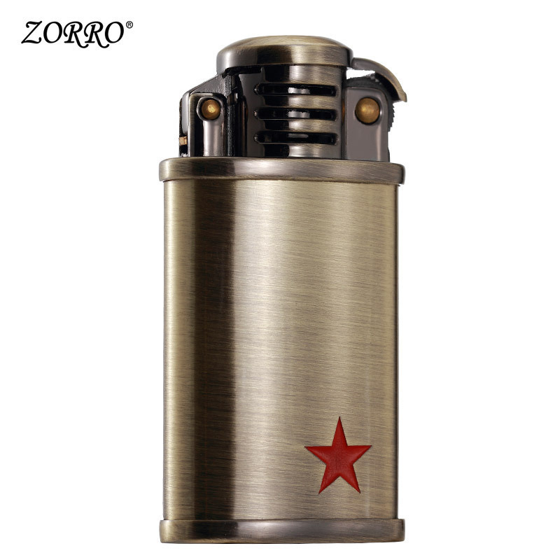 Wholesale ZORRO BRAND kerosene lighter brass oil refillable classic flint ignition tiger cigarette cigar lighters