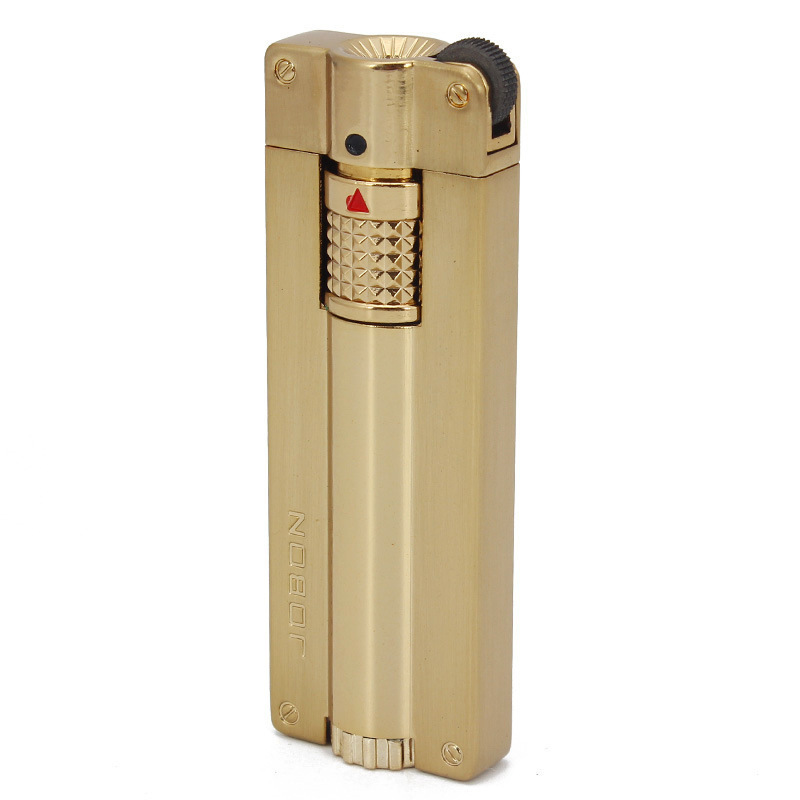 Wholesale Jobon Brand Square classic jet lighter flint stone butane gas refillable portable metal cigar lighters