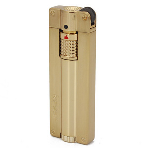 Wholesale Jobon Brand Square classic jet lighter flint stone butane gas refillable portable metal cigar lighters