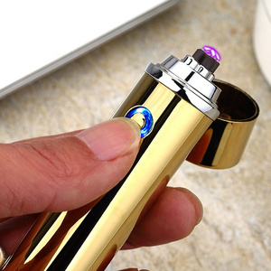 2018 Round shape metal dual arc lighter for cigarette fashion usb plasma lighter