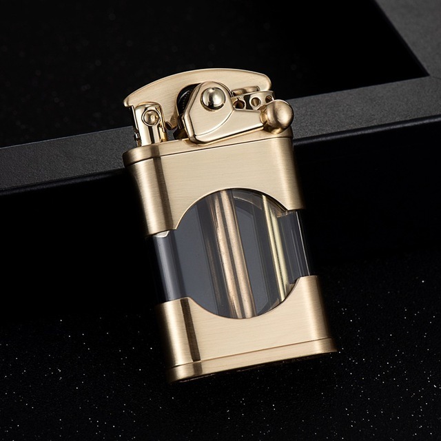 Wholesale Zorro hot selling kerosene oil lighters CUSTOM LOGO automatic ignition transparent oil tank metal cigarette lighter