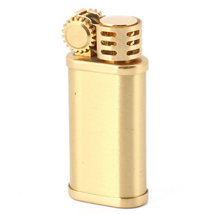 Wholesale ZORRO Brand Square classic kerosene lighters flint stone portable MIDDLE SIZE brass oil cigarette lighter