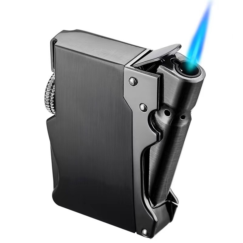 Portable metal lighters Windproof inflatable outdoor barbecue fire gun Smoking Accessories cigar torch lighter