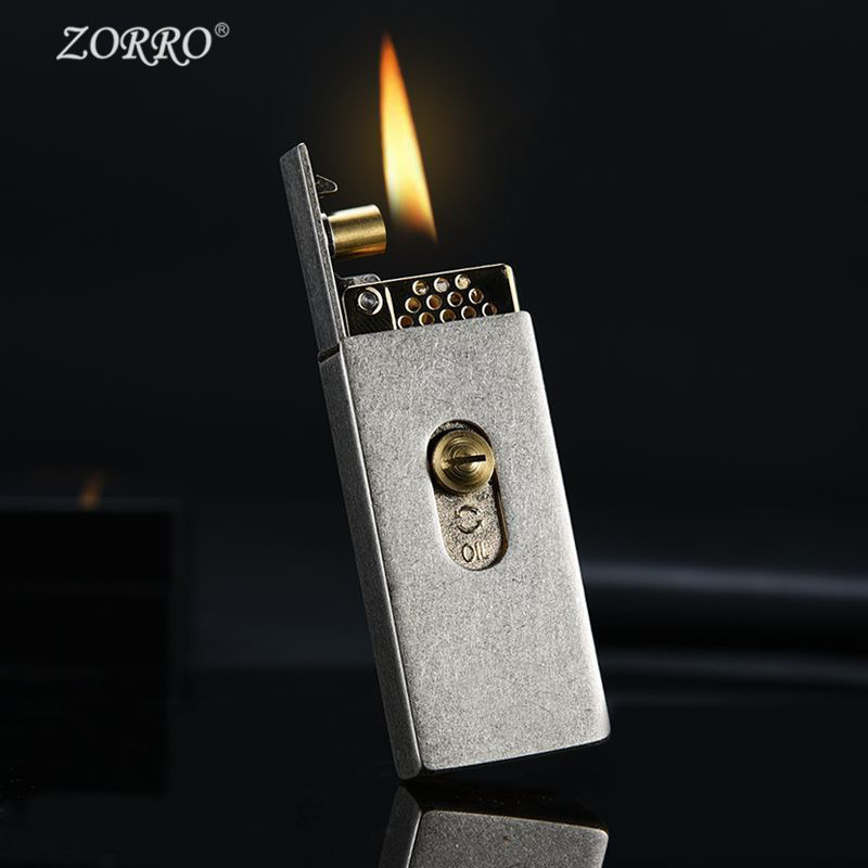 Zorro Classical Kerosene Lighter Z739 Retro Fashion Luxury High Quality Pure Copper Cigar Cigarette Lighters