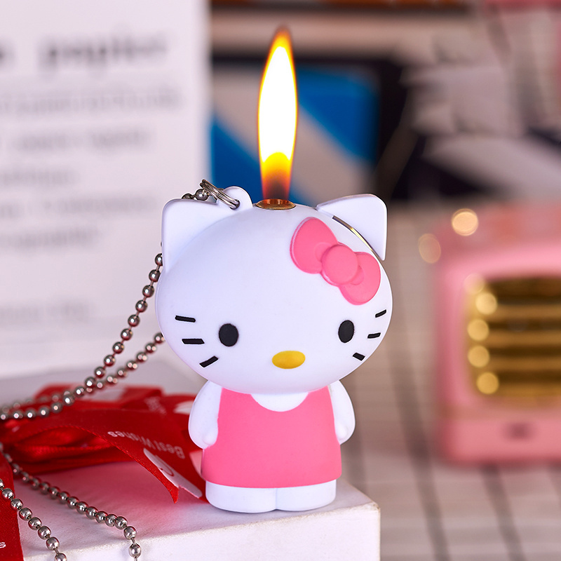 Party Supplies Novelty Cartoon Kitty Lighter Key Chain Cigarette Cigar Torch Lighters Smoking Accessories