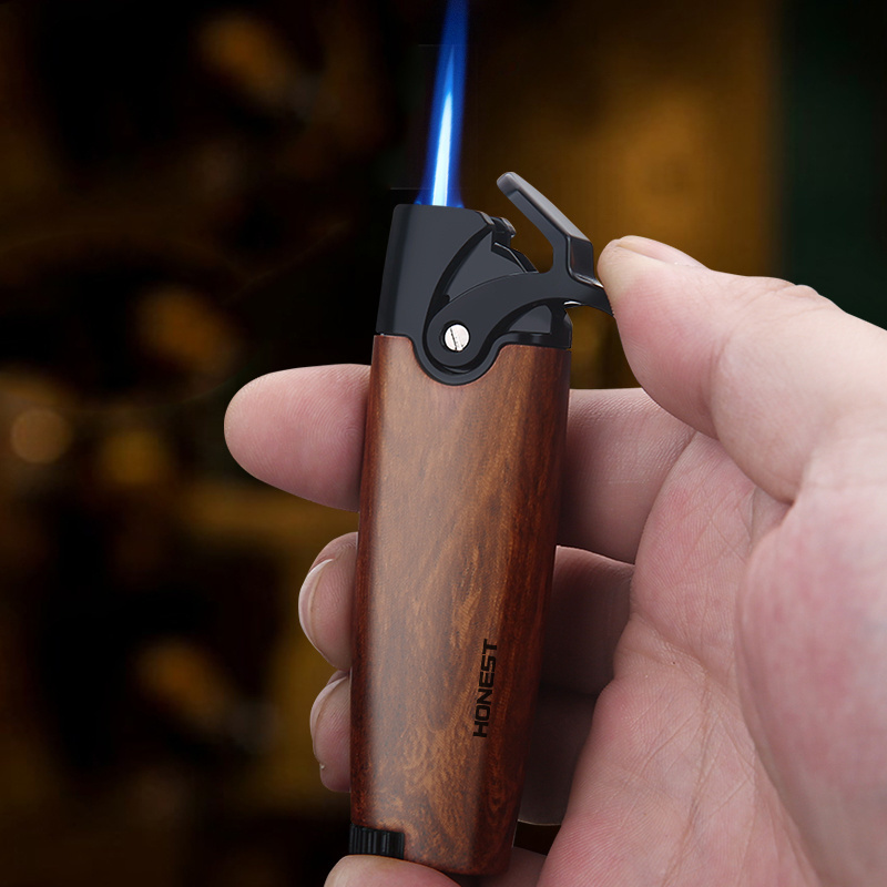 Windproof direct impact lighter Blue flame all metal arc type thin portable wholesale cigar lighters