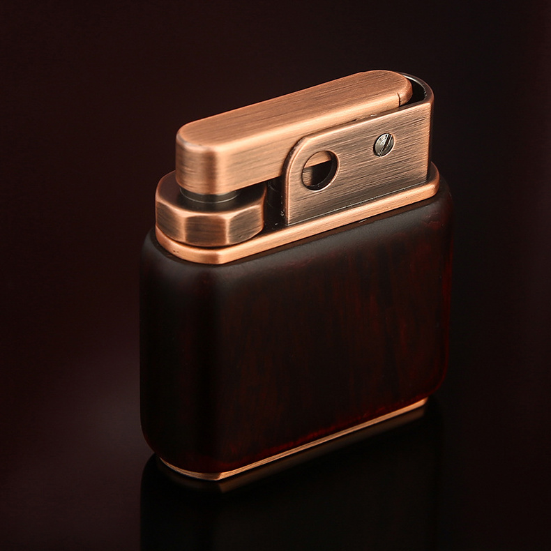 2023 New Arrival Honest Kerosene Lighter Wooden Shell DIY Oil Refillable Automatic Ignition Classic Cigar Cigarette Lighters