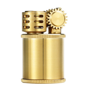 Wholesale ZORRO Brand Factory direct sales Round classic kerosene lighter flint stone portable SMALL SIZE brass oil lighters