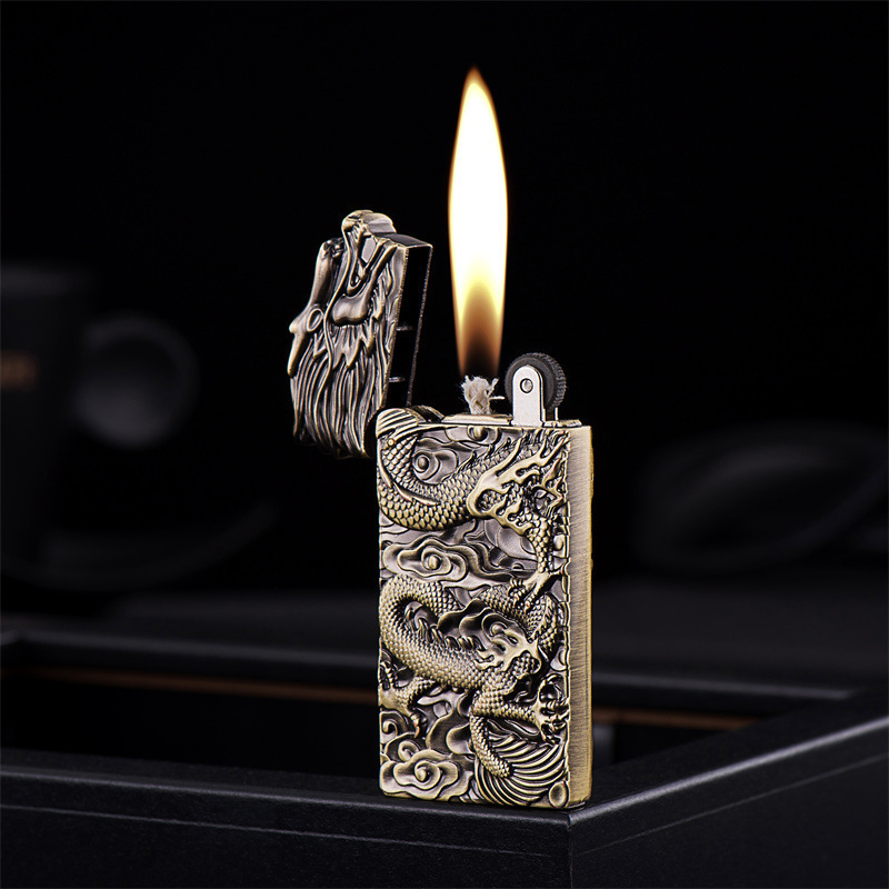 ZD601 Portable Oil Lighters Flying Dragon Smoking Accessories Metal Cigarette cigar torch lighter