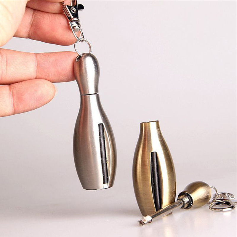 Outdoor classic kerosene lighter key chain mini blowing shape metal oil match lighters