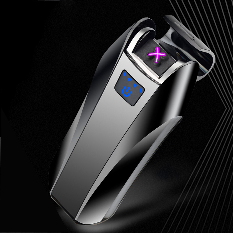 2018 Fashion supercar style double arc lighter for cigarette metal usb electronic lighter