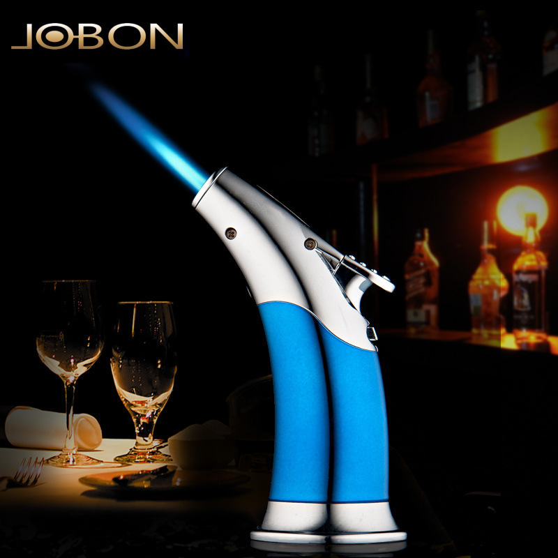 Wholesale Jobon Brand Single Flame Jet Lighter CUSTOM LOGO kitchen cocktail BBQ welding gun windproof metal torch cigar lighters