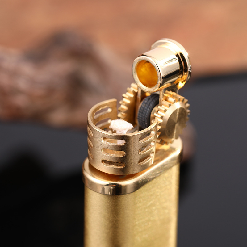 Wholesale ZORRO Brand Square classic kerosene lighters flint stone portable MIDDLE SIZE brass oil cigarette lighter