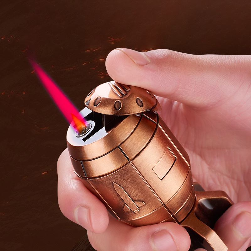 New Arrivals Creative Single Flame Jet Lighter Party Supplies Red Flame Atomic Bomb Shape Decoration Cigarette Cigar Lighters