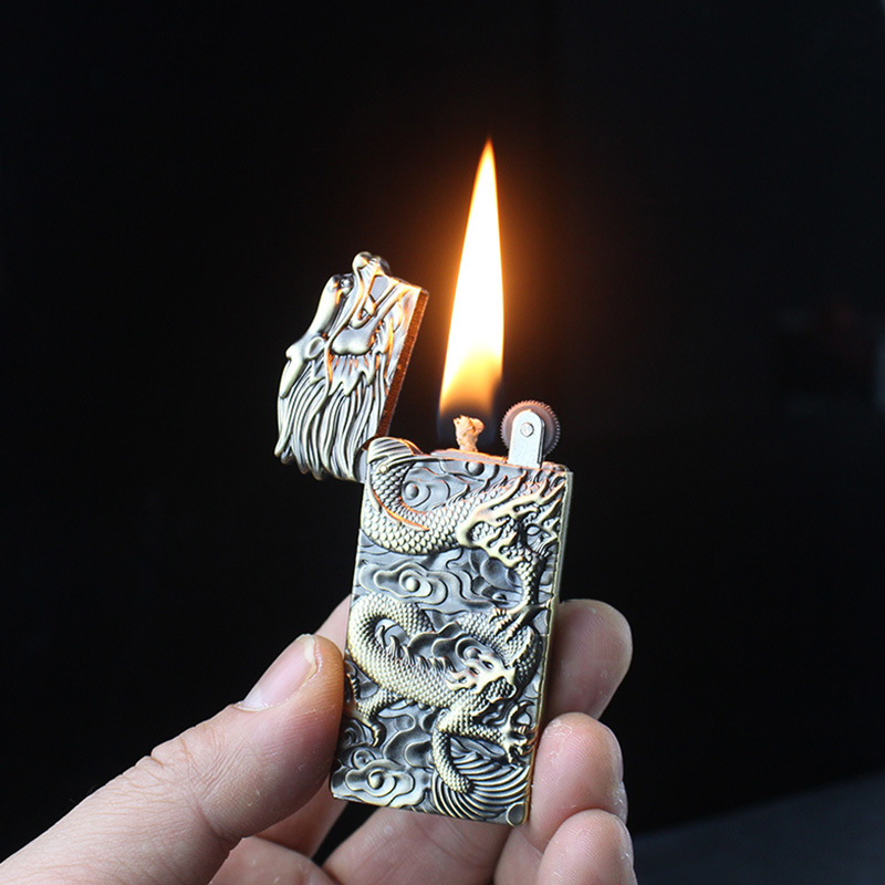 ZD601 Portable Oil Lighters Flying Dragon Smoking Accessories Metal Cigarette cigar torch lighter