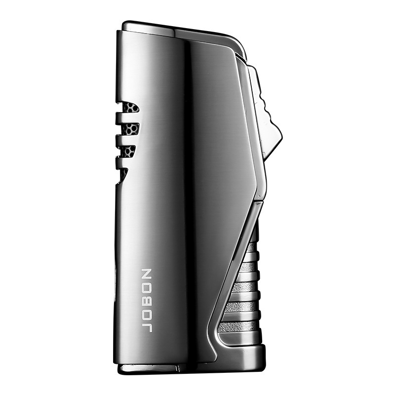 2022 New Arrivals Jobon Brand Cigarette Triple Jet Lighters CUSTOM LOGO Windproof Flame Portable Butane Metal Cigar Lighter