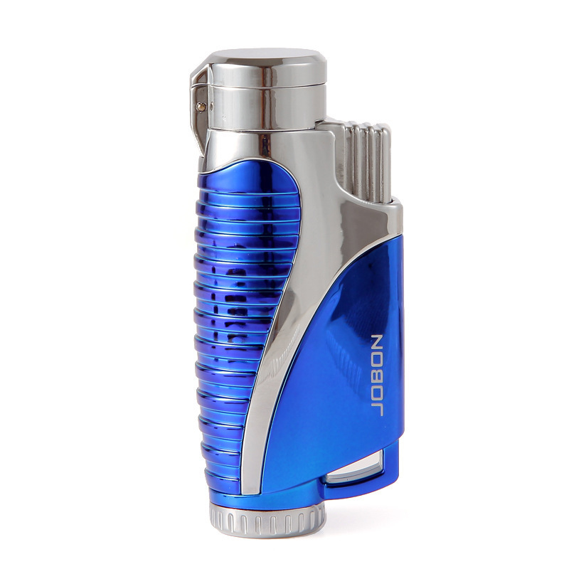 Wholesale Jobon Brand Metal hand held  jet Lighter for cigar  blue flame pocket torch lighter