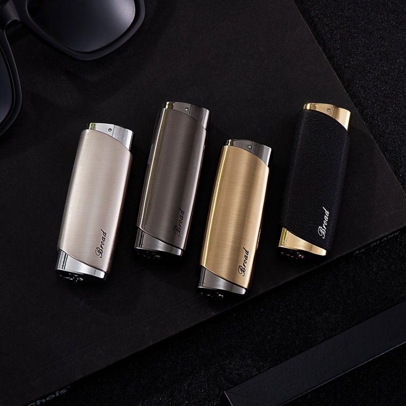 BD434 Slim Portable Windproof Single Flame Lighters Smoking Accessories Metal Cigarette Cigar Torch Lighter