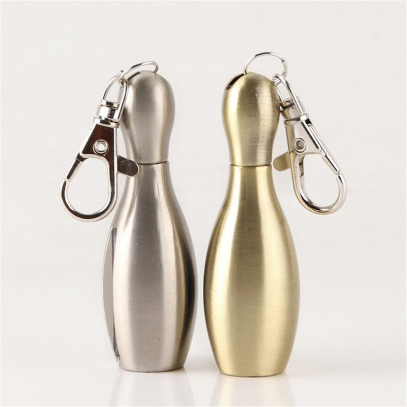 Outdoor classic kerosene lighter key chain mini blowing shape metal oil match lighters