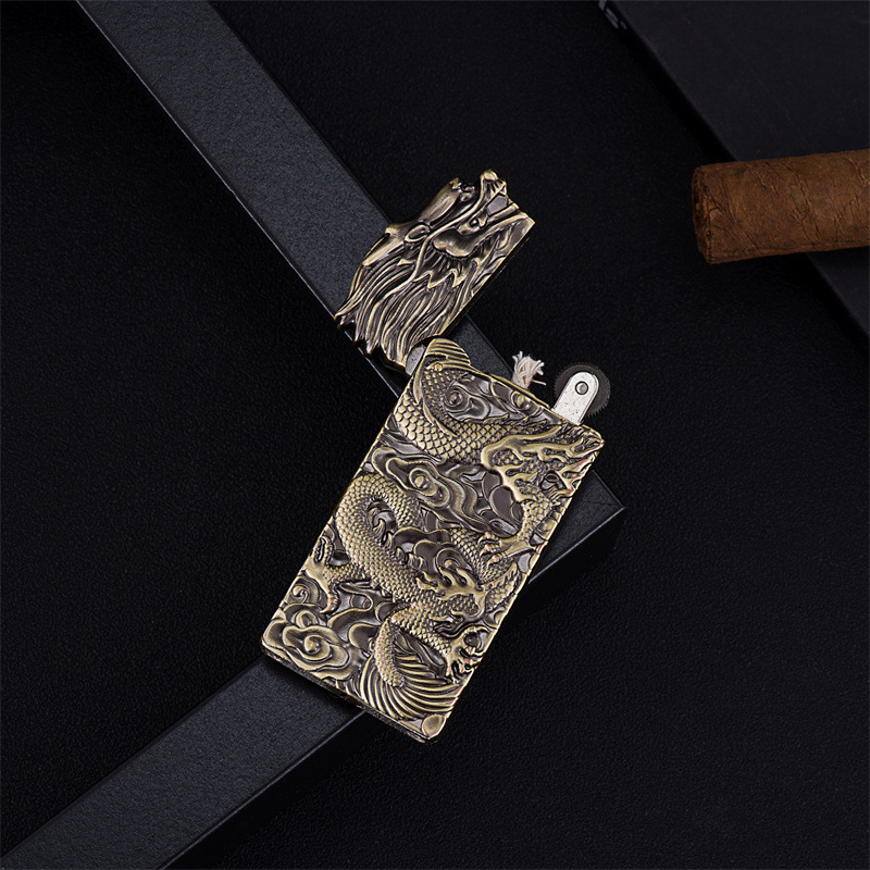 ZD601 Portable Oil Lighters Flying Dragon Smoking Accessories Metal Cigarette cigar torch lighter