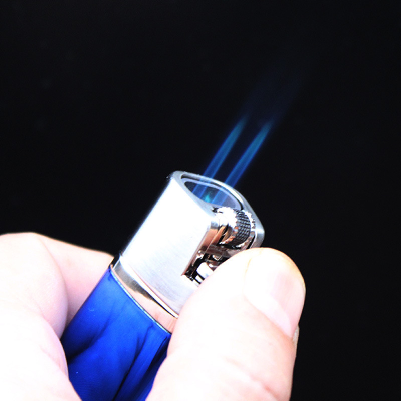 Jobon Brand Double Flame Jet Lighter CUSTOM LOGO Grinding Wheel ignition butane refillable windproof torch cigar lighters