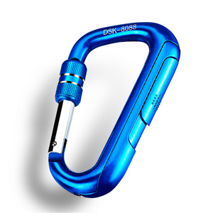 Wholesale USB COIL lighter CUSTOM LOGO windproof USB charging outdoor camp carabiner portable multi-function electronic lighters