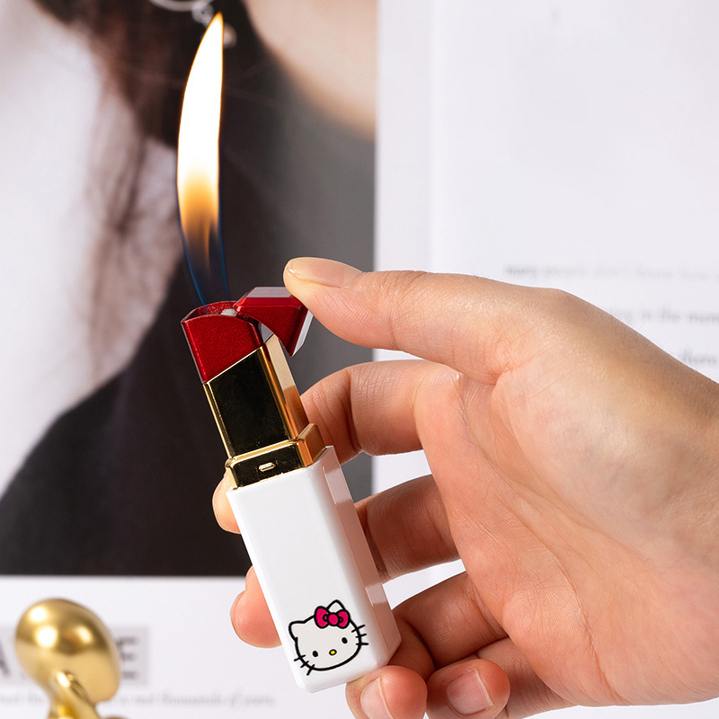 New Creative Design Cute Lipstick Shape Single Flame Gas Lighter Lady Women Portable Smoking Tools Cigarette Cigar Lighters