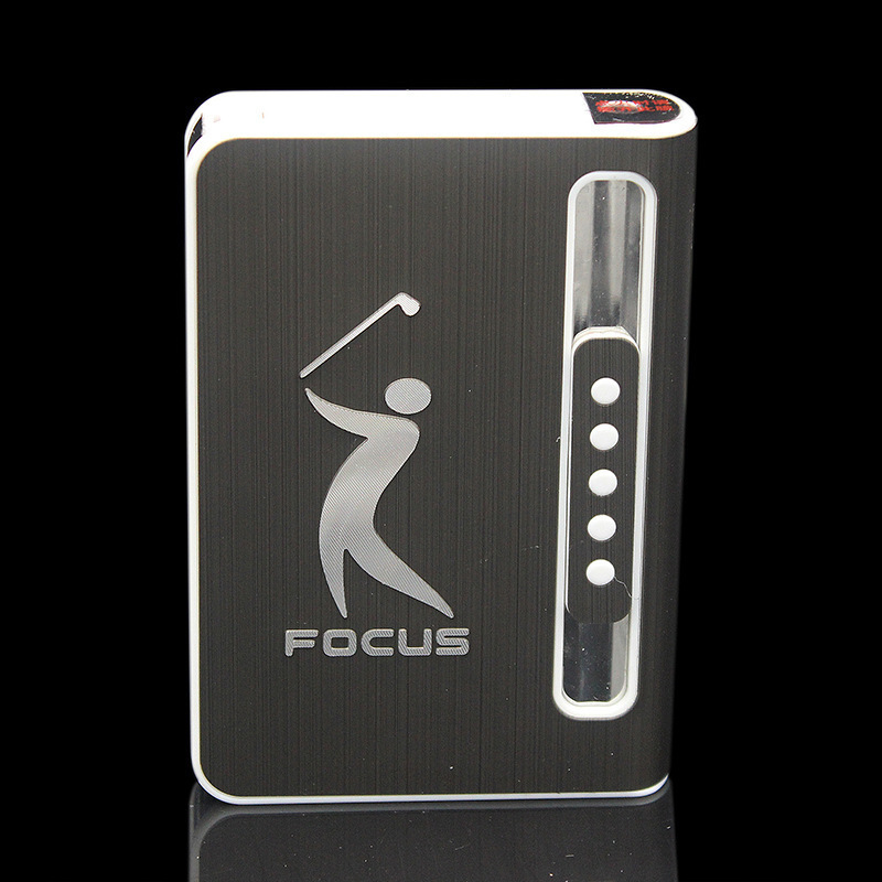 Wholesale Focus Brand Jet Lighter smoking tool box cigar accessories red flame 20 pcs portable travel cigarette case