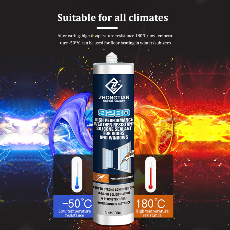 Neutral Rapid Curing Silicone Sealant Glass Glue 9 Months Sealing Gaps Construction General Purpose High Performance Waterproof