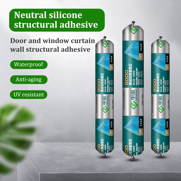 ZHONGTIAN 100% Gray Glass Glue Transparent Silicone Raw Material White Black Liquid Polydimethylsiloxane Silicone Sealant Tube