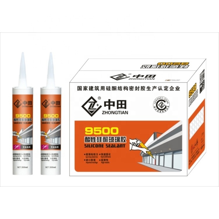 Wholesale High Adhesion Acetic Glass  Sealant Adhesive for doors  gap filler Rapid curing High elasticity Silicone sealant