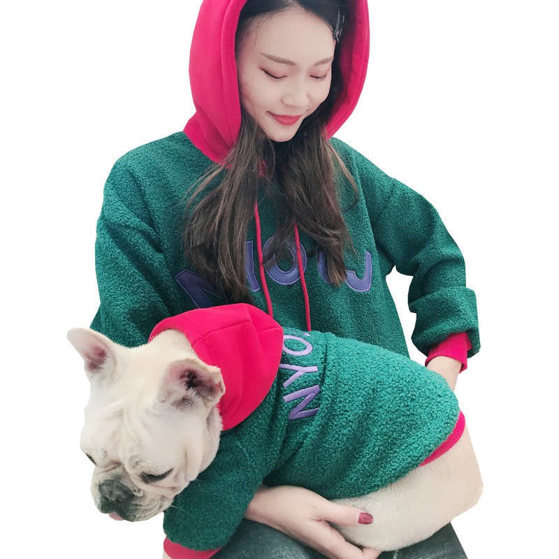 Fashion luxury Fall and Winter Fleece Hoodie Dog and Owner Matching Clothes pet accessory