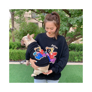 Fashion Spring Fall Cotton Sweatshirt Matching Owner and Dog Clothes Pet And Human Matching Hoodie  For French Bulldog